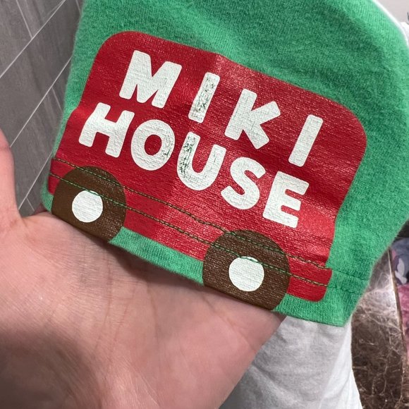 Miki House Bear Bus Print Color-block Short-sleeves T-shirt 2T - Picture 5 of 8